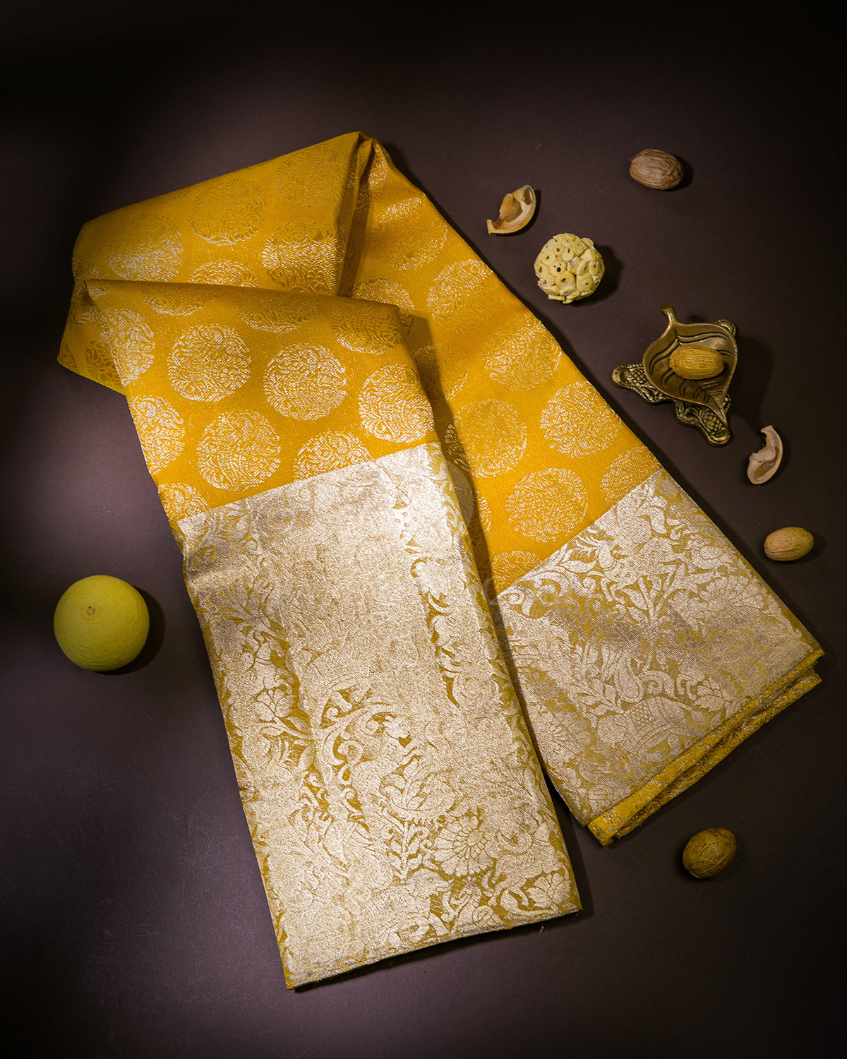 Yellow Kanjivaram Silk Saree - S945