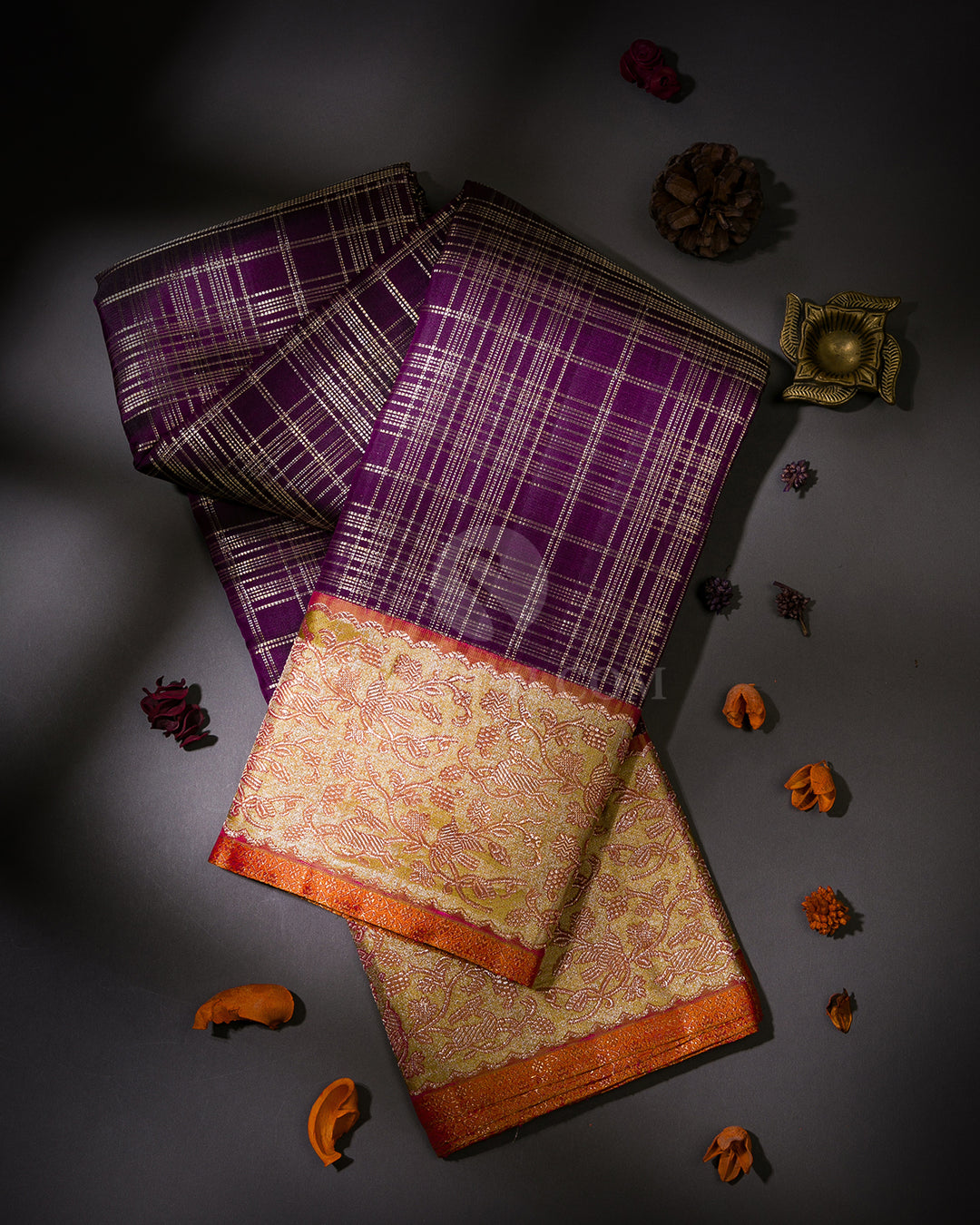 Purple and Pink Kanjivaram Silk Saree - S931