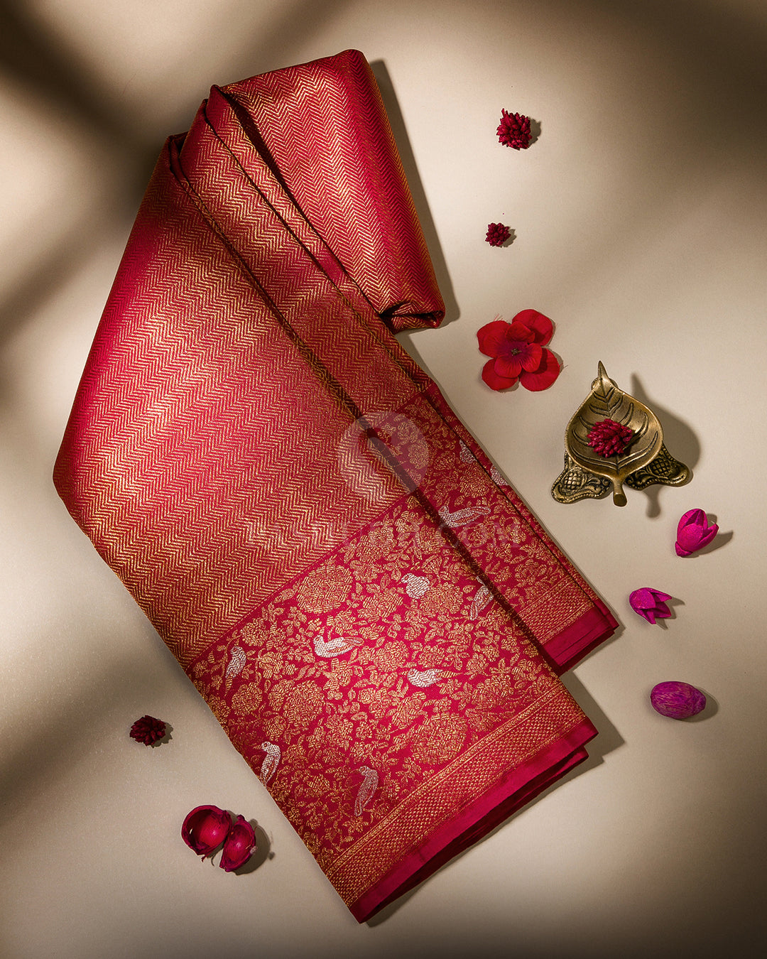 Deep Pink Kanjivaram Silk Saree - S929