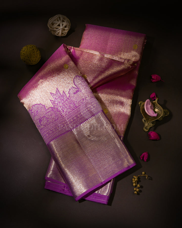 Lavender Kanjivaram Silk Saree with Shimmer - S937