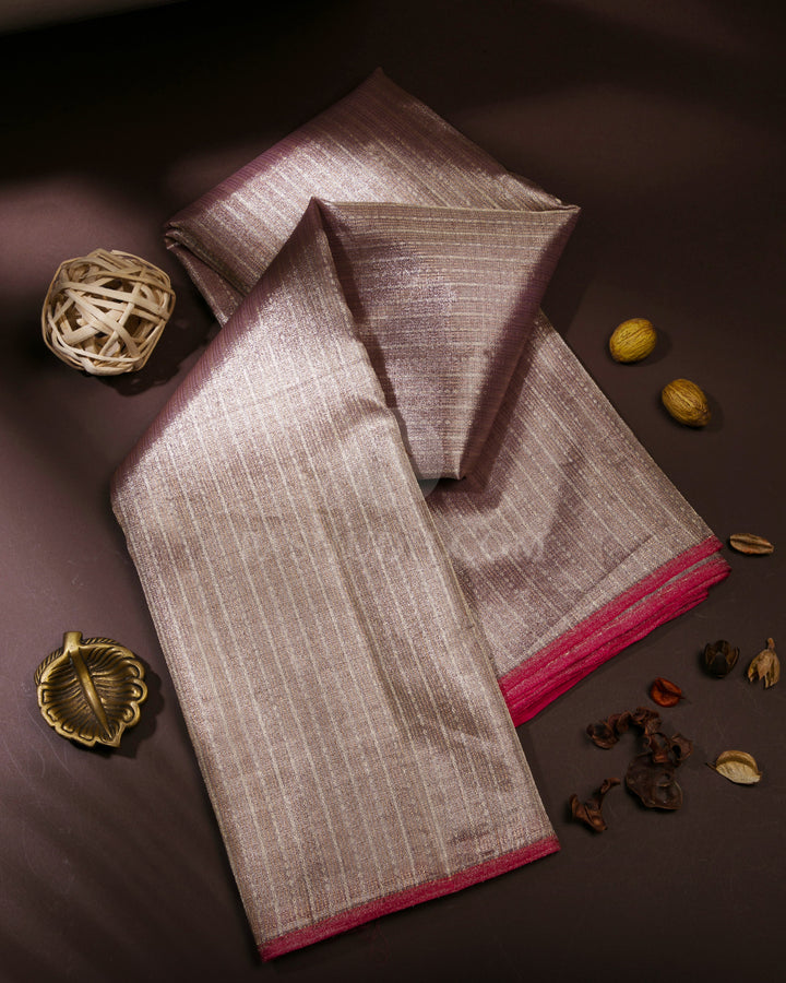 Ivory Organza Weave  Kanjivaram Silk Saree - S723 - View 1