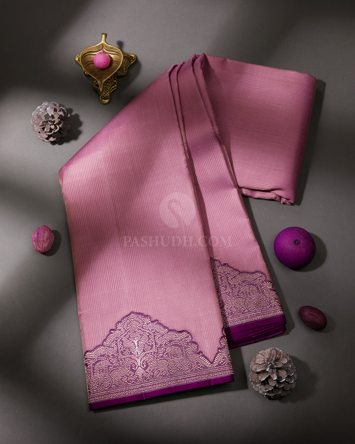 Mauve & Violet Kanjivaram Silk Saree - S764- View 1