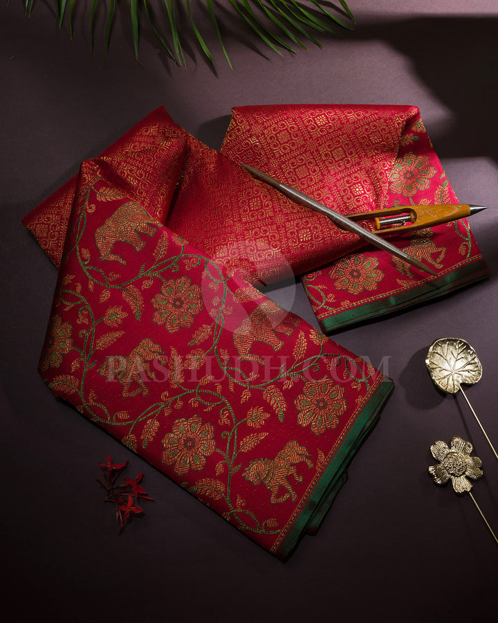 Red Bridal Kanjivaram Silk Saree-S1727(B)