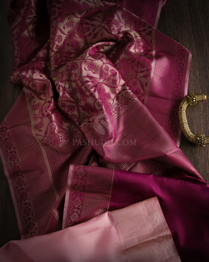 Dark Purple Kanjivaram Silk Saree - DJ216