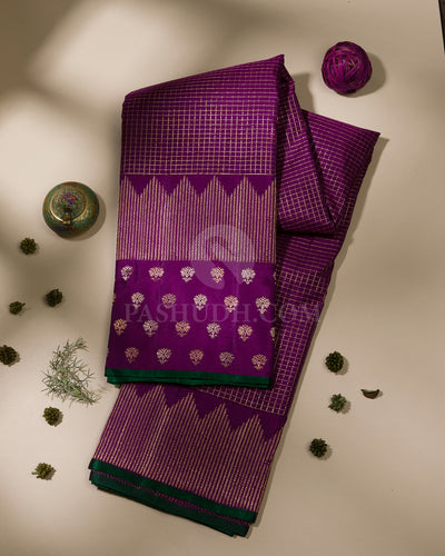 Violet & Green Kanjivaram Silk Saree - S1034(A) 