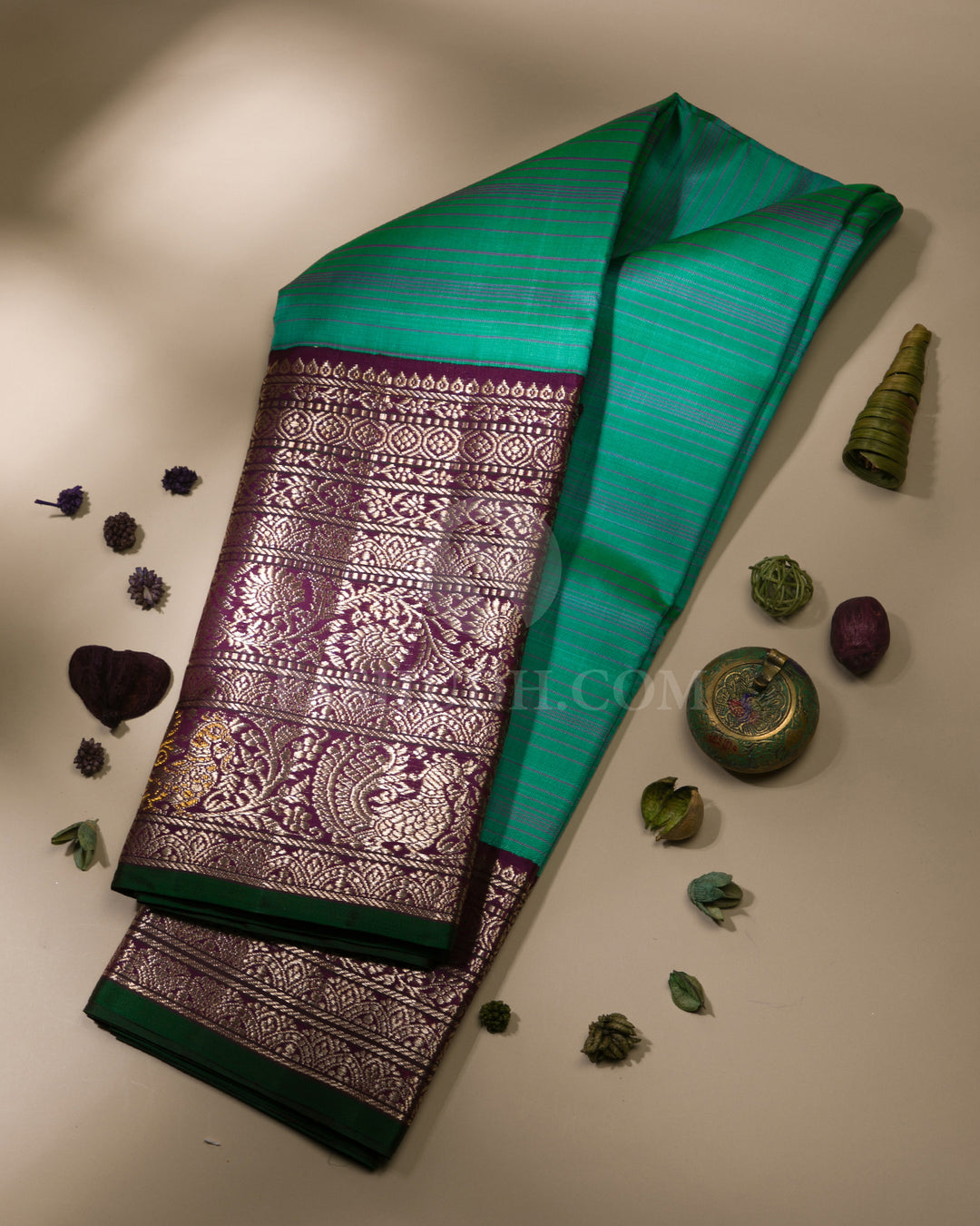 Ramar Green & Purple Kanjivaram Silk Saree - S1013(A)