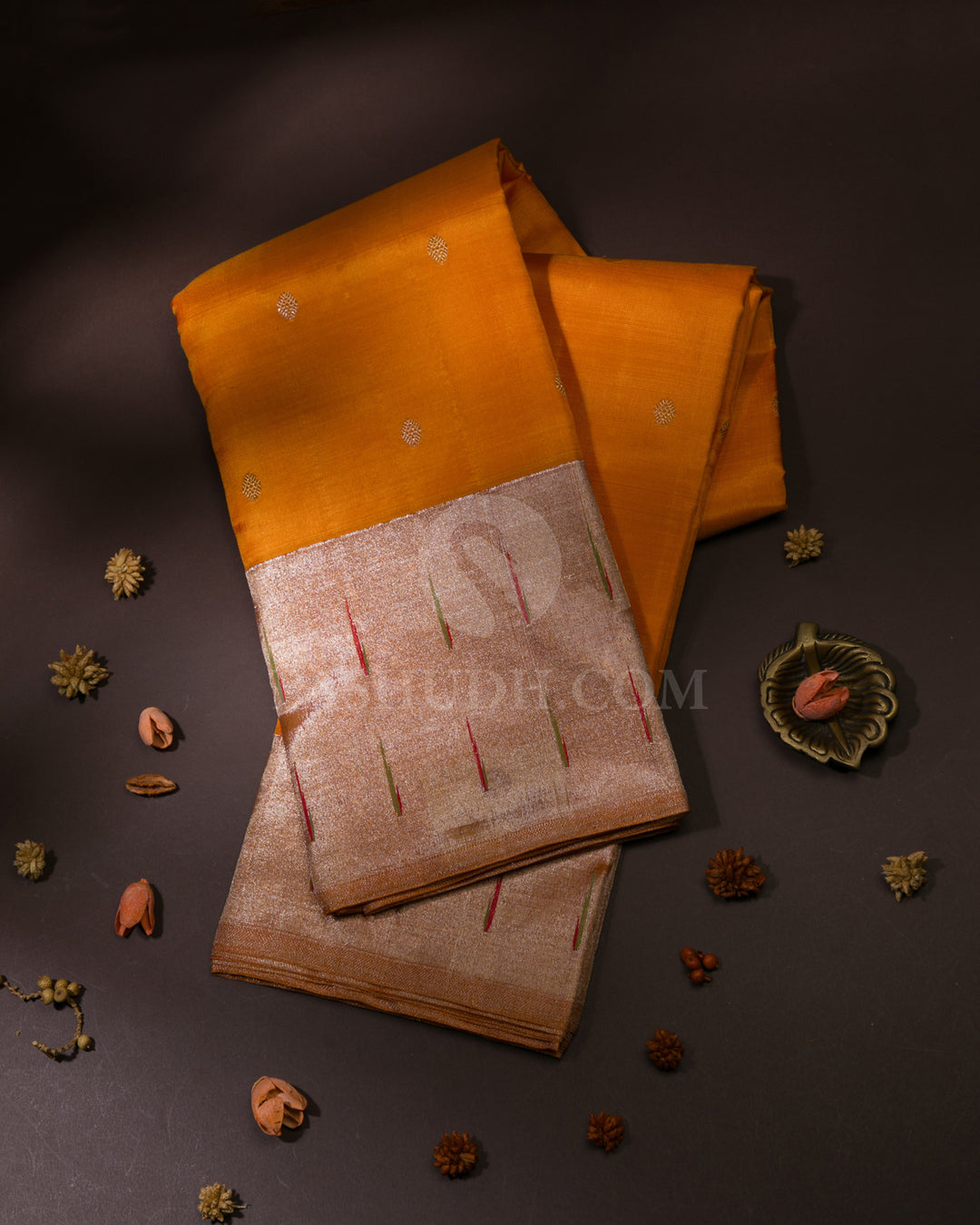 Orange Pure Zari Kanjivaram/Paithani Silk Saree - P133(B)