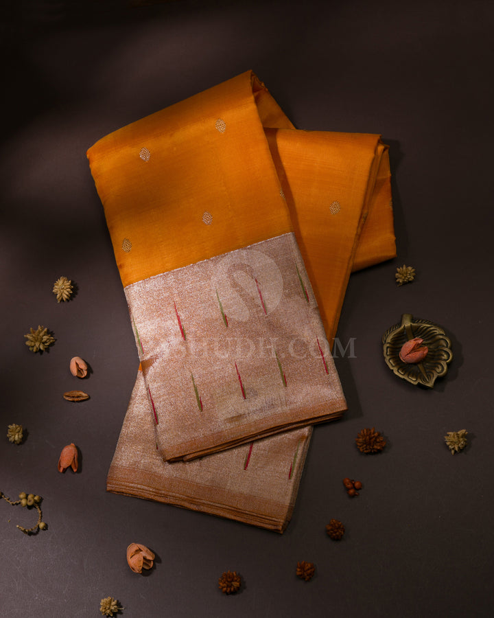 Orange Pure Zari Kanjivaram/Paithani Silk Saree - P133(B)