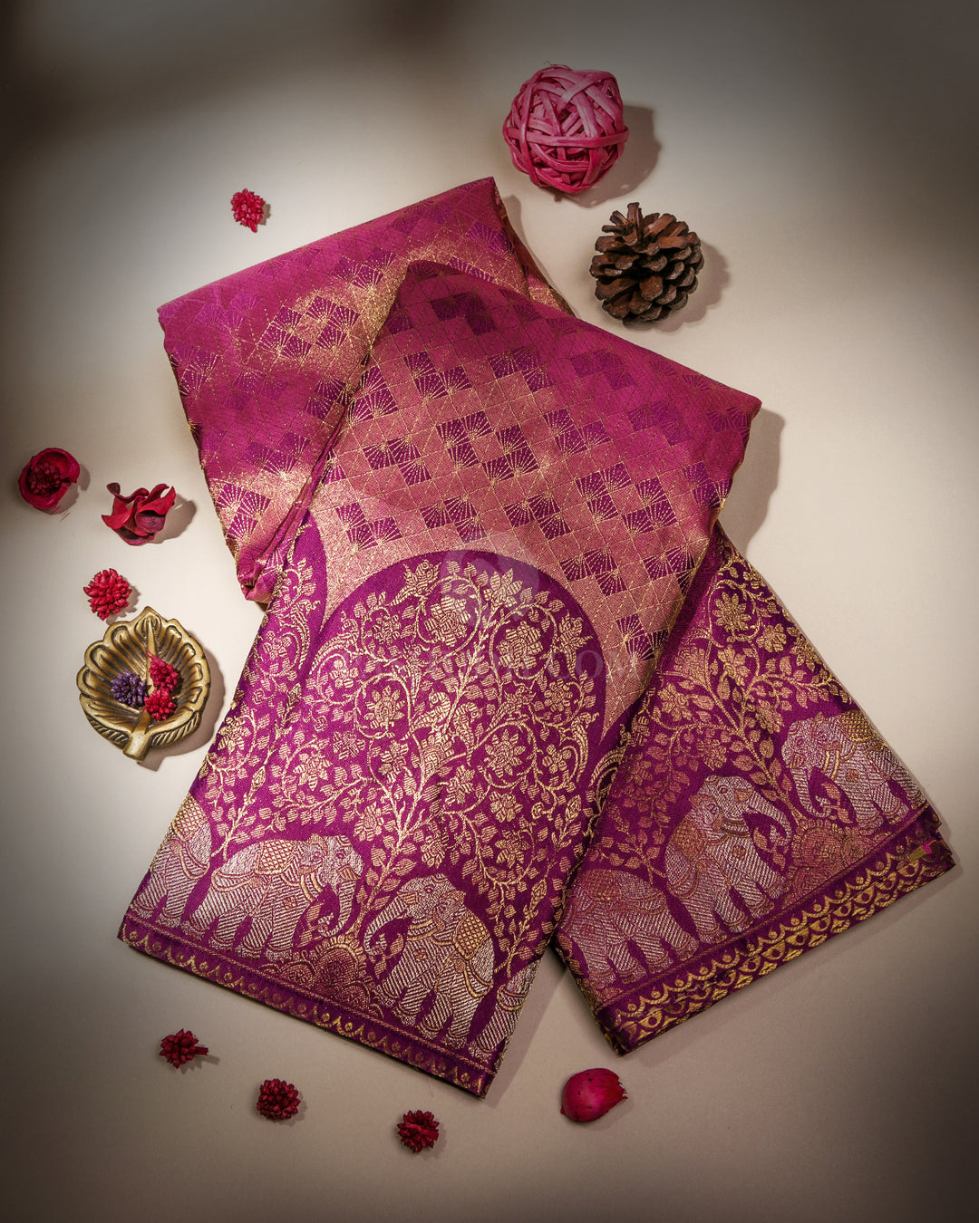 Violet Kanjivaram Silk Saree - P120 -View 1