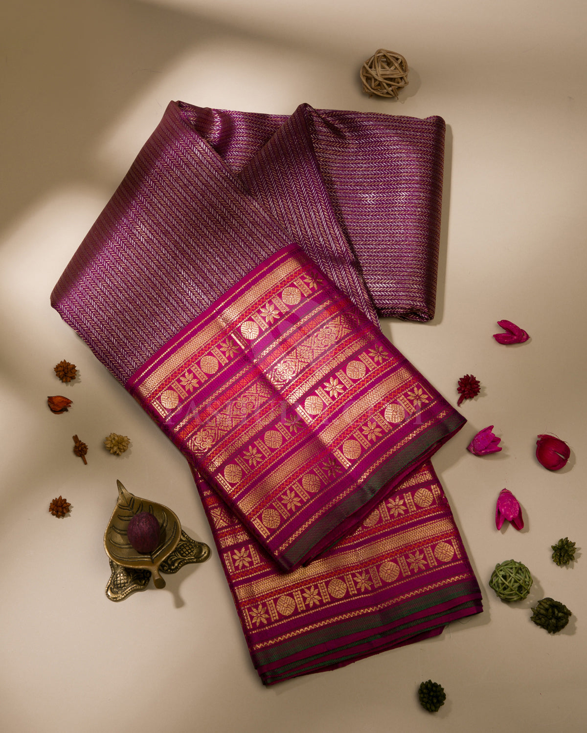 Violet & Magenta Kanjivaram Silk Saree - S1062(B)