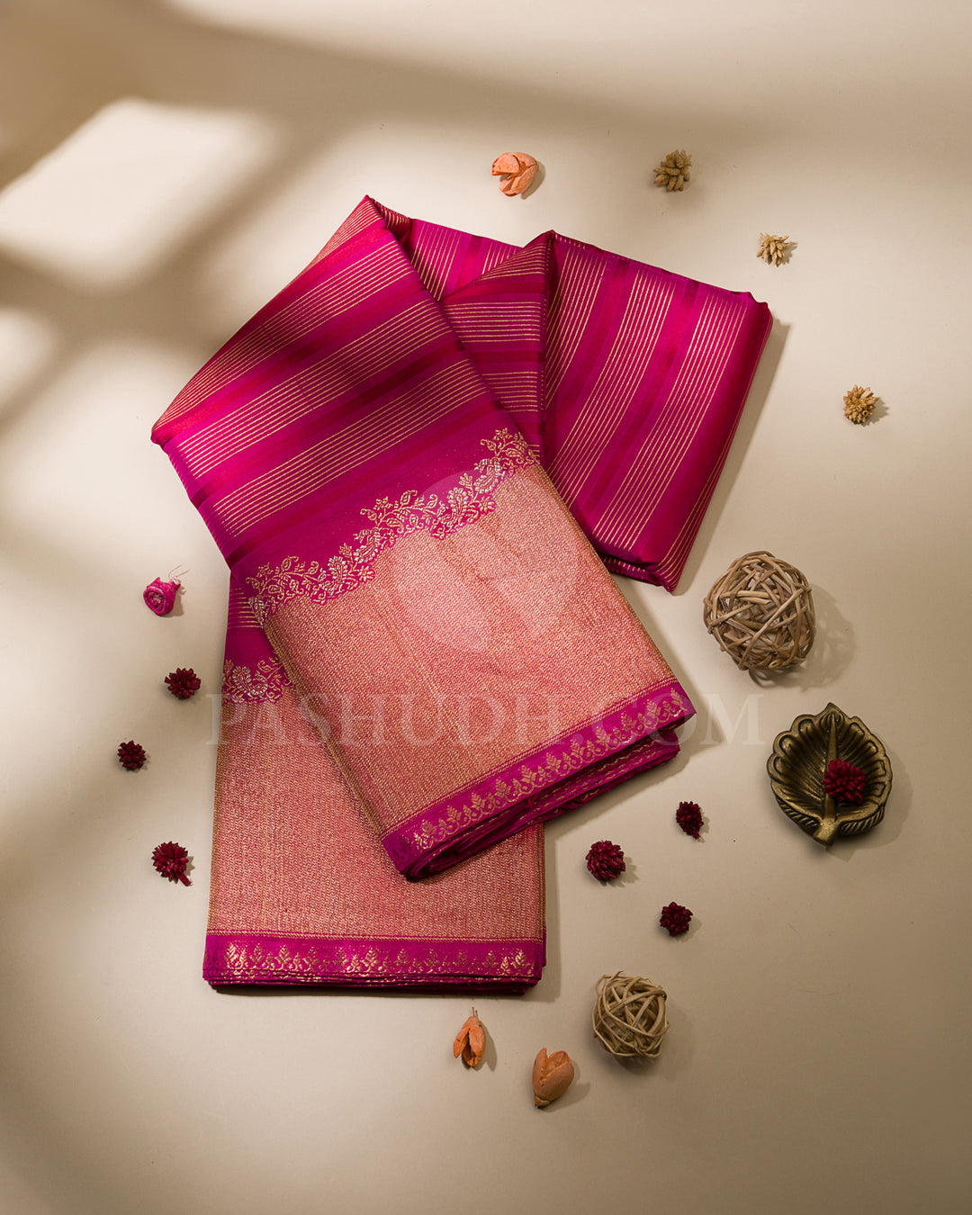 Rani Pink Kanjivaram Silk Saree - S1131(A)