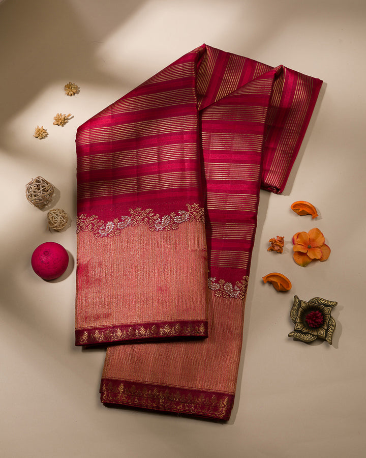 Red And Orange Kanjivaram Silk Saree - S1131(C)