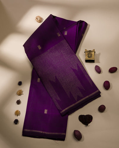 Dark Purple Kanjivaram Silk Saree - KF8