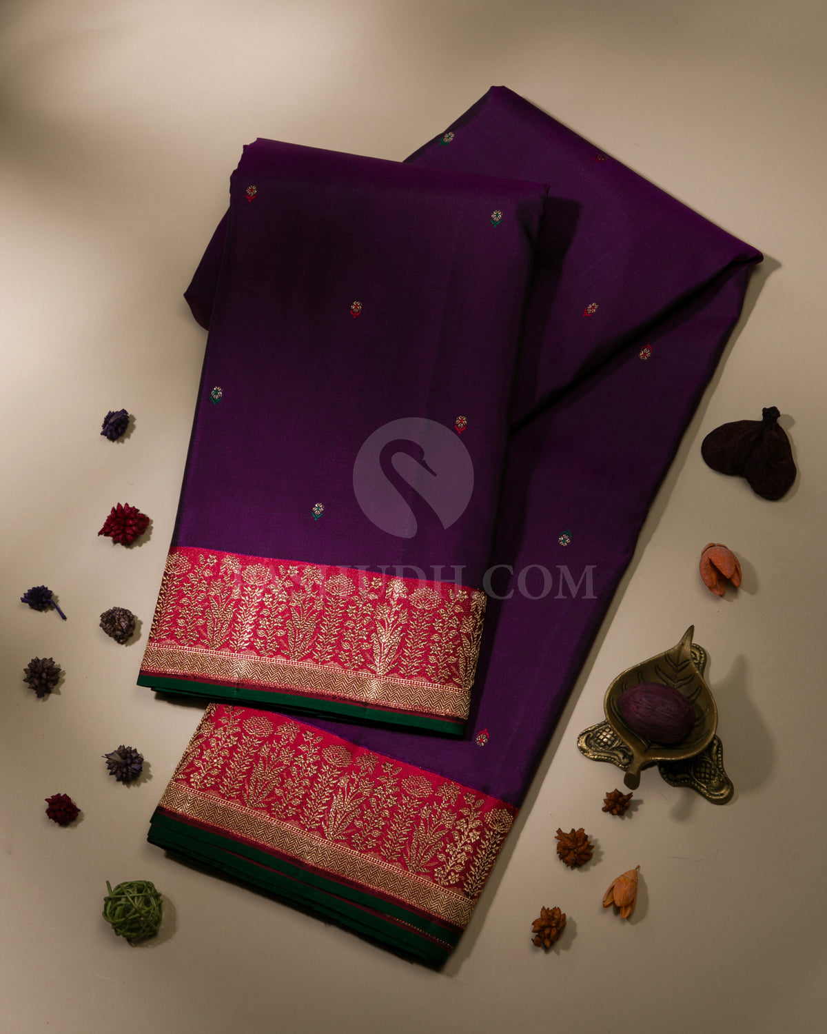 Violet & Red Kanjivaram Silk Saree - S1083(A)