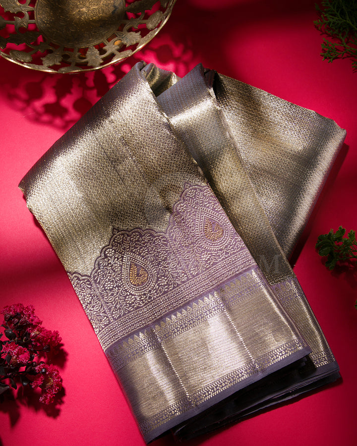 Grey Organza Kanjivaram Silk Saree - S1175(C)