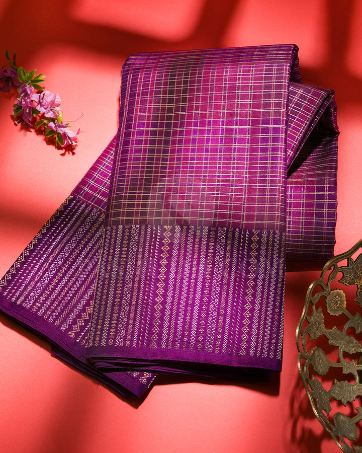 Shades of Purple And Violet Kanjivaram Silk Saree - S1243(A)