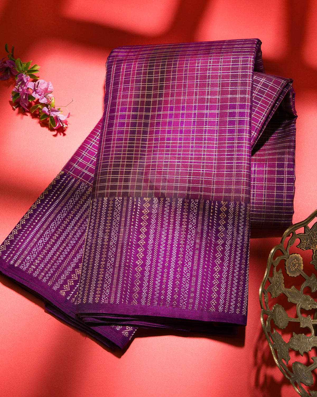 Shades of Purple And Violet Kanjivaram Silk Saree - S1243(A)