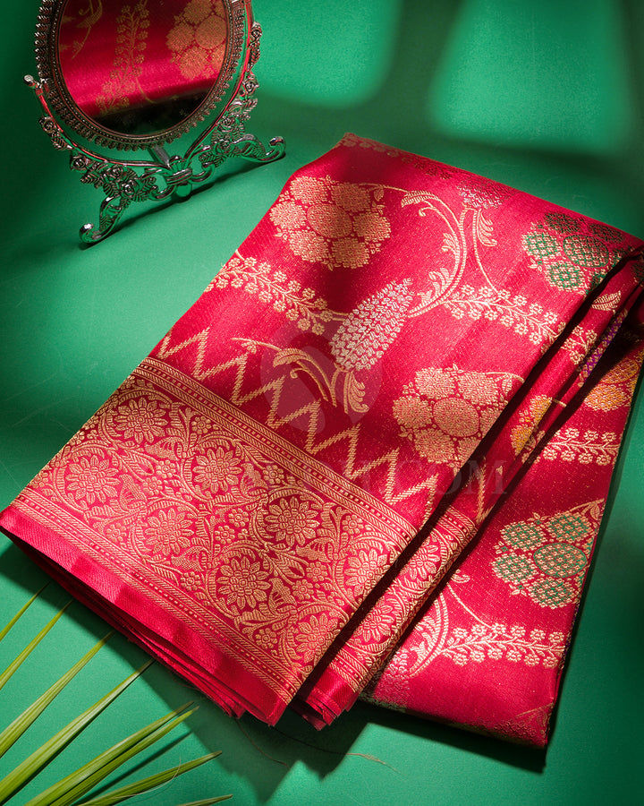 Red Kanjivaram Silk Saree - S1258(A)