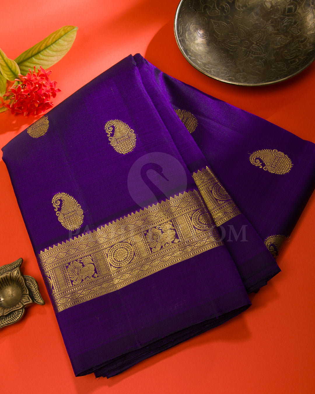 Deep Violet Traditional Kanjivaram Silk Saree - SVJ31