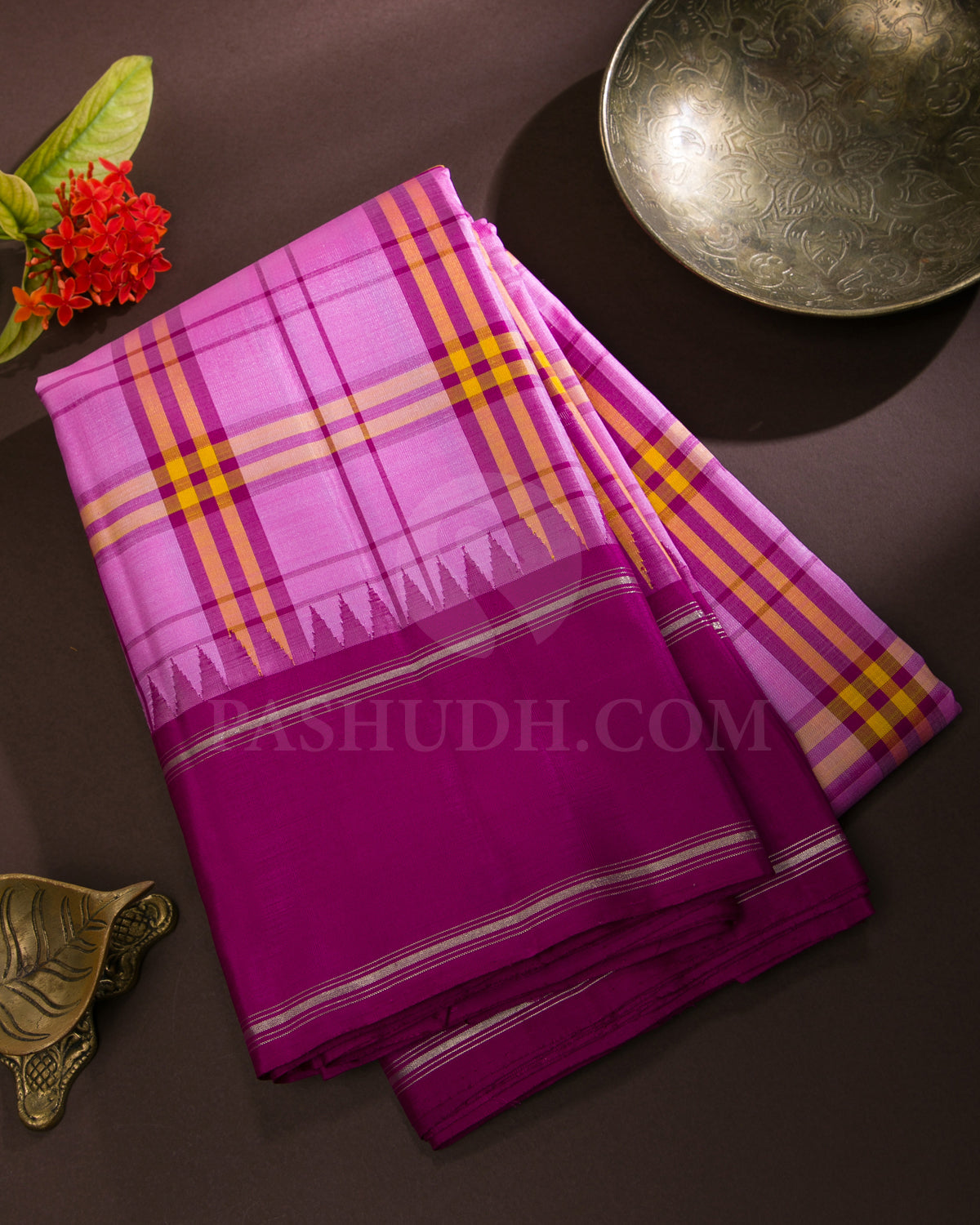 Rose Pink And Rouge Pink Traditional Kanjivaram Silk Saree - AK3