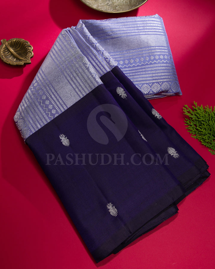 Lavender And Purple Kajivaram Silk Saree - K1