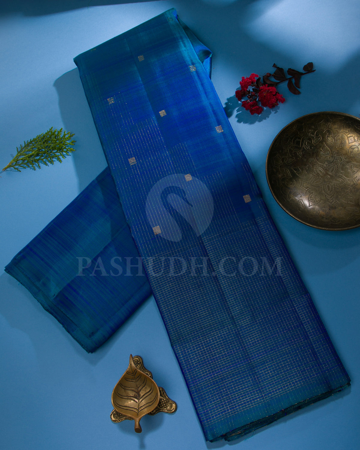 Cobalt Blue Kanjivaram Silk Saree - K12