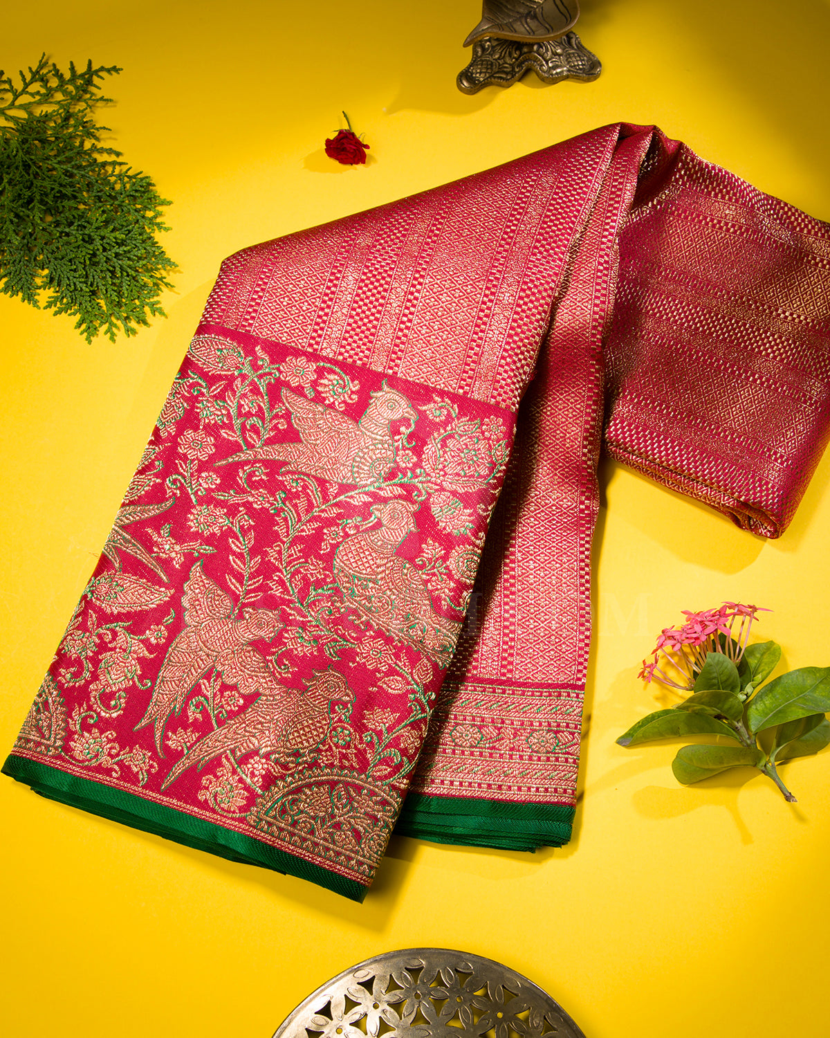 Bright Red Kanjivaram Silk Saree - S1274(A)