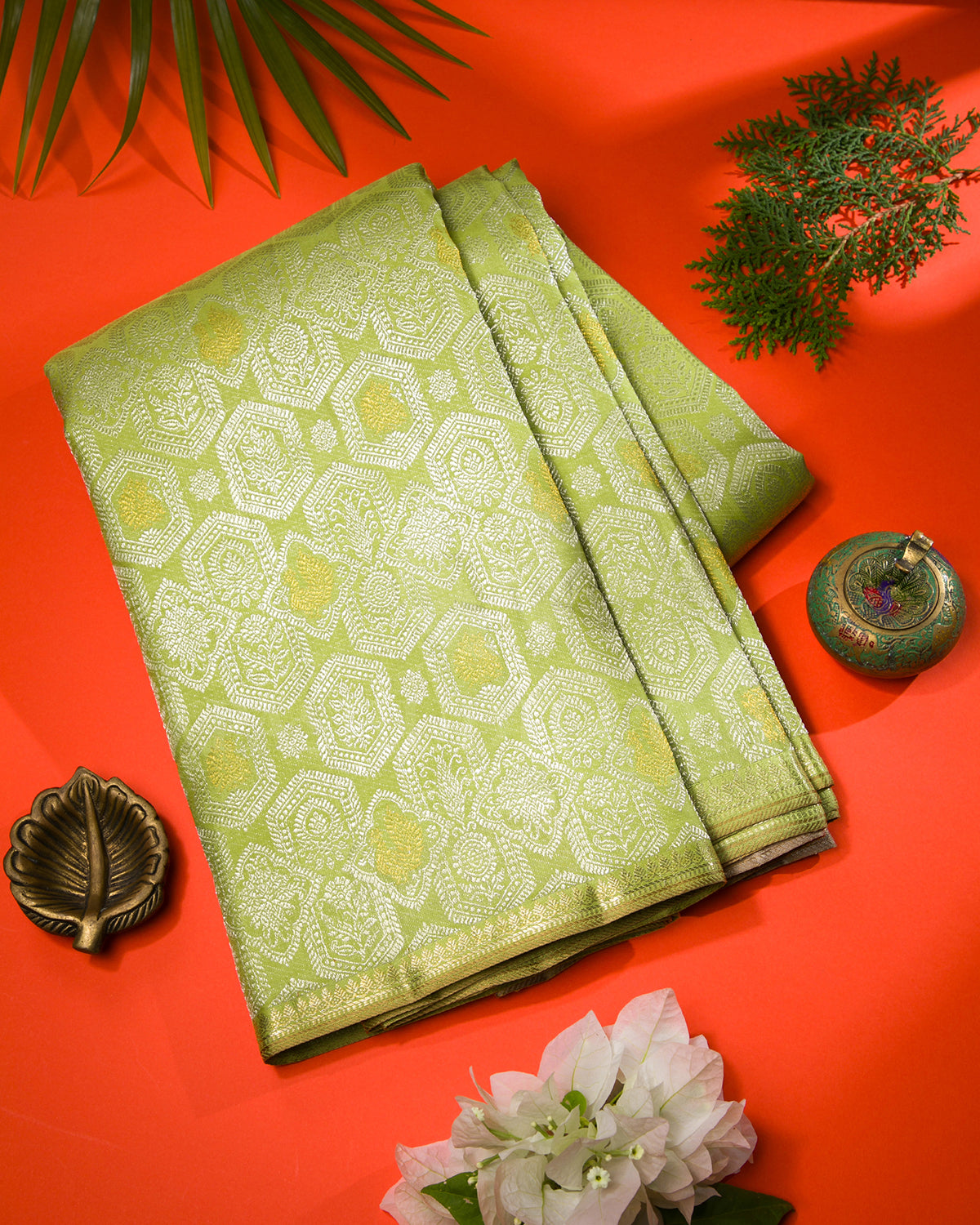 Pear Green Kanjivaram Silk Saree - S1312(A)