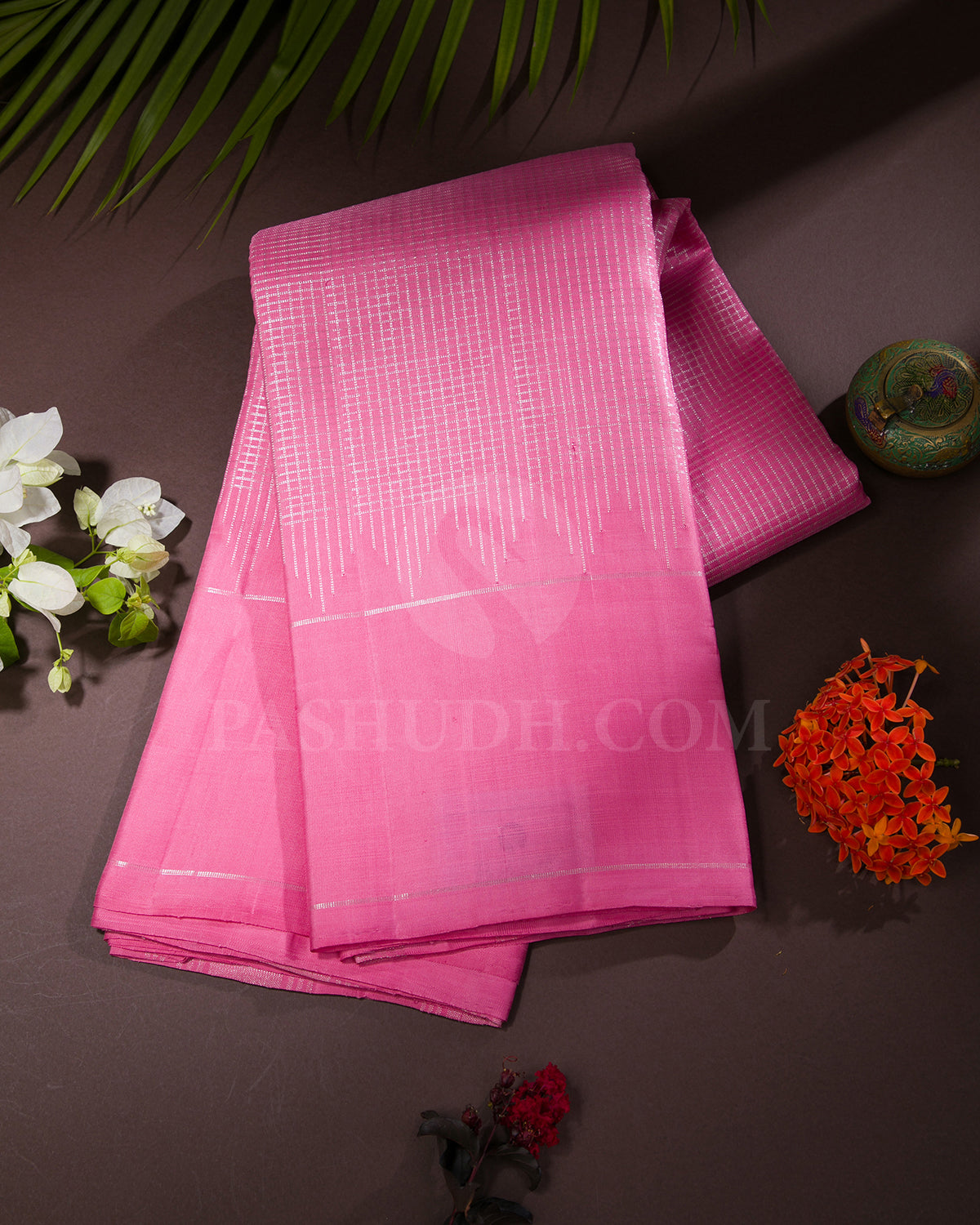 Rose Pink Traditional Kanjivaram silk Saree - SVJ38