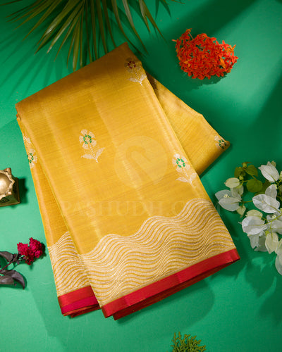 Golden Yellow Kanjivaram Silk Saree - S1061(E)