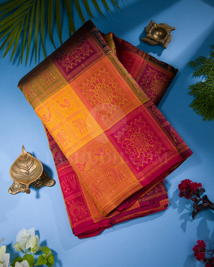Multicolor Traditional Kanjivaram Silk Saree - SVJ48