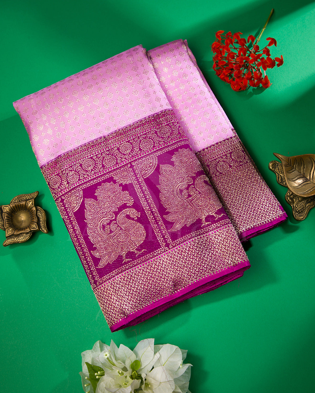 Lilac and Violet Kanjivaram Silk Saree - S1319(A)