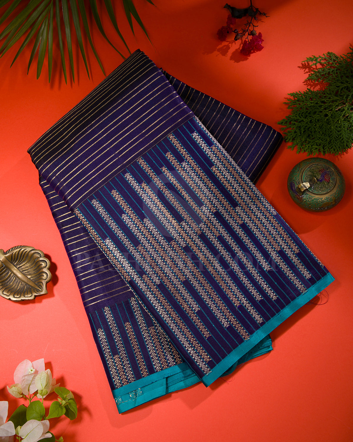 Midnight Blue Kanjivaram Silk Saree - S1277(B)