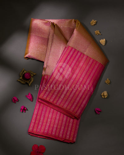 Pink And Peachy Pink Kanjivaram Silk Saree - S1039(B)