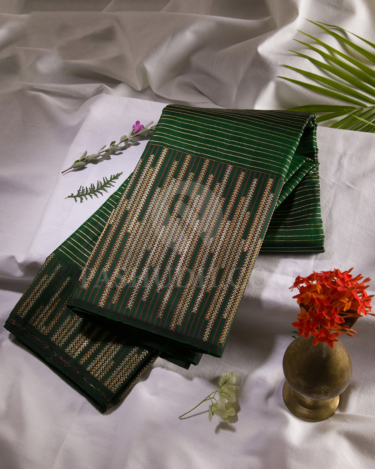 Bottle Green Kanjivaram Silk Saree - S1277(C)