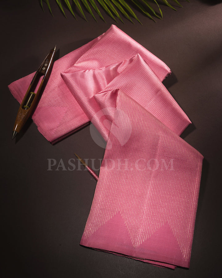 Baby Pink Borderless Kanjivaram Silk Saree - S1285(C)