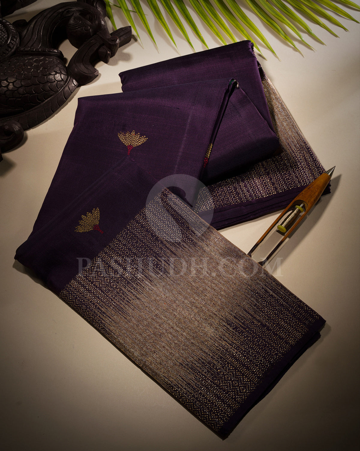 Plum Kanjivaram Silk Saree - S1357(B)