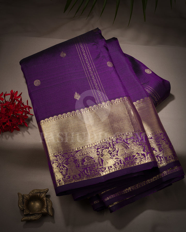 Violet Kanjivaram Silk Saree - BKF26