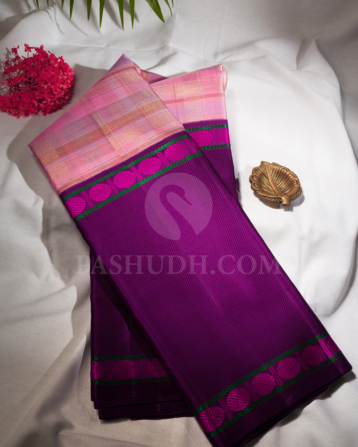 Pastel Shades of Pink, Lavender And Purple Kanjivaram Silk Saree - S1163(D)