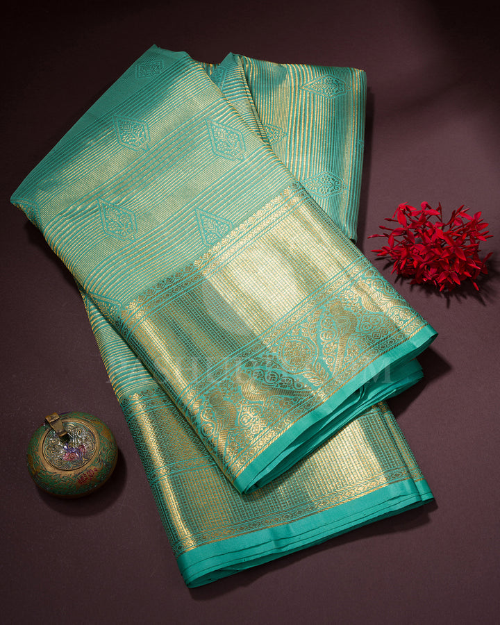 Sky Blue Kanjivaram Silk Saree - BKB2