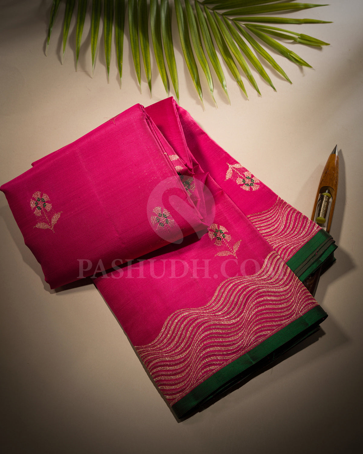 Dark Pink Kanjivaram Silk Saree - S1061(F)