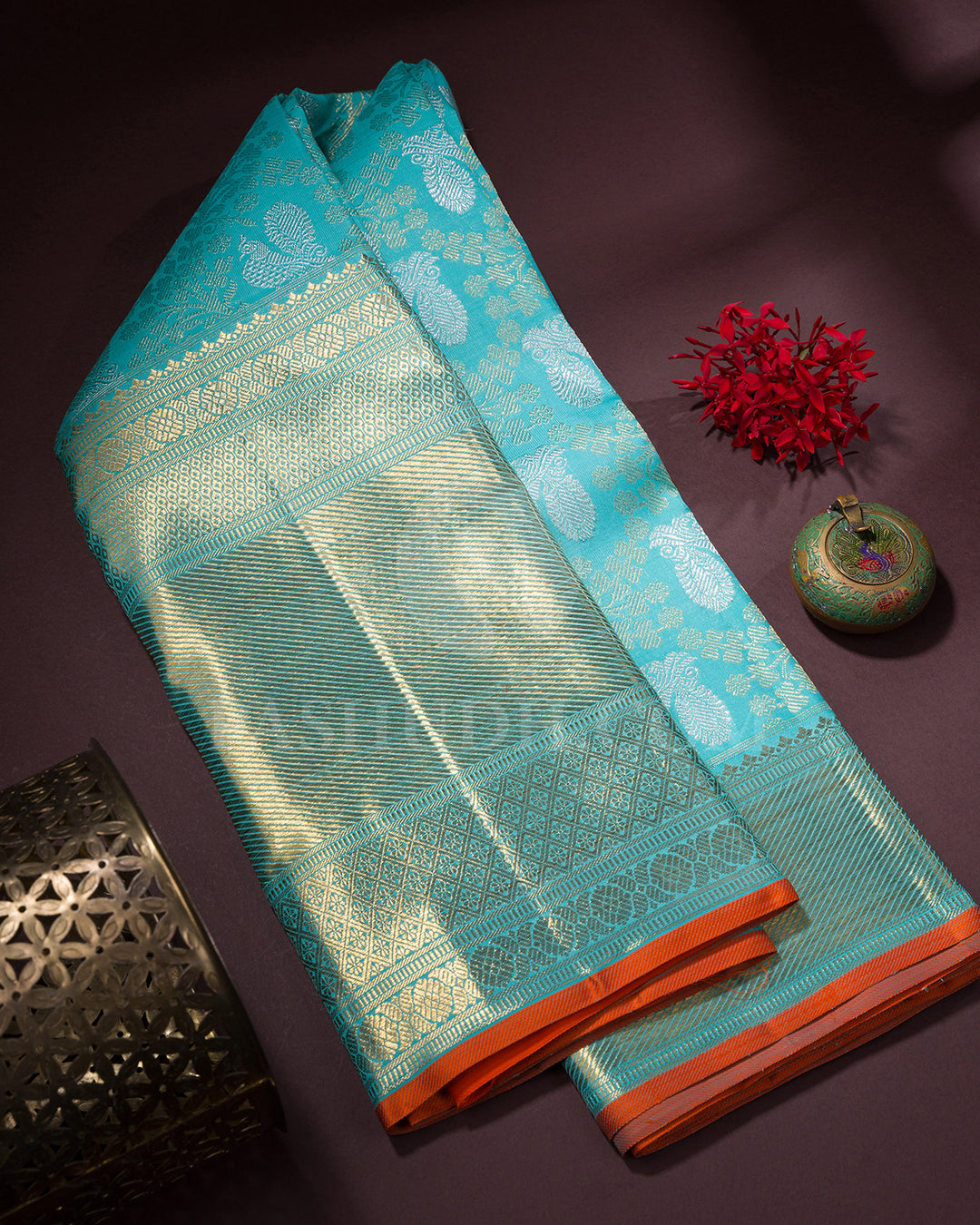 Sky Blue Kanjivaram Silk Saree 