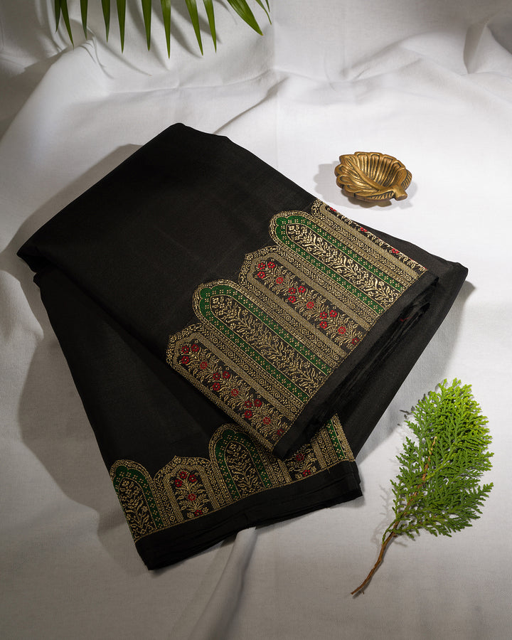 Black Kanjivaram Silk Saree - S1386(A)