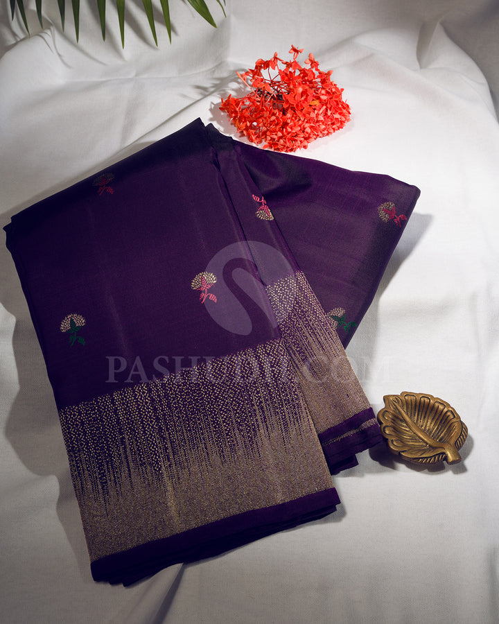 Royal Purple Kanjivaram Silk Saree - S1368(A)