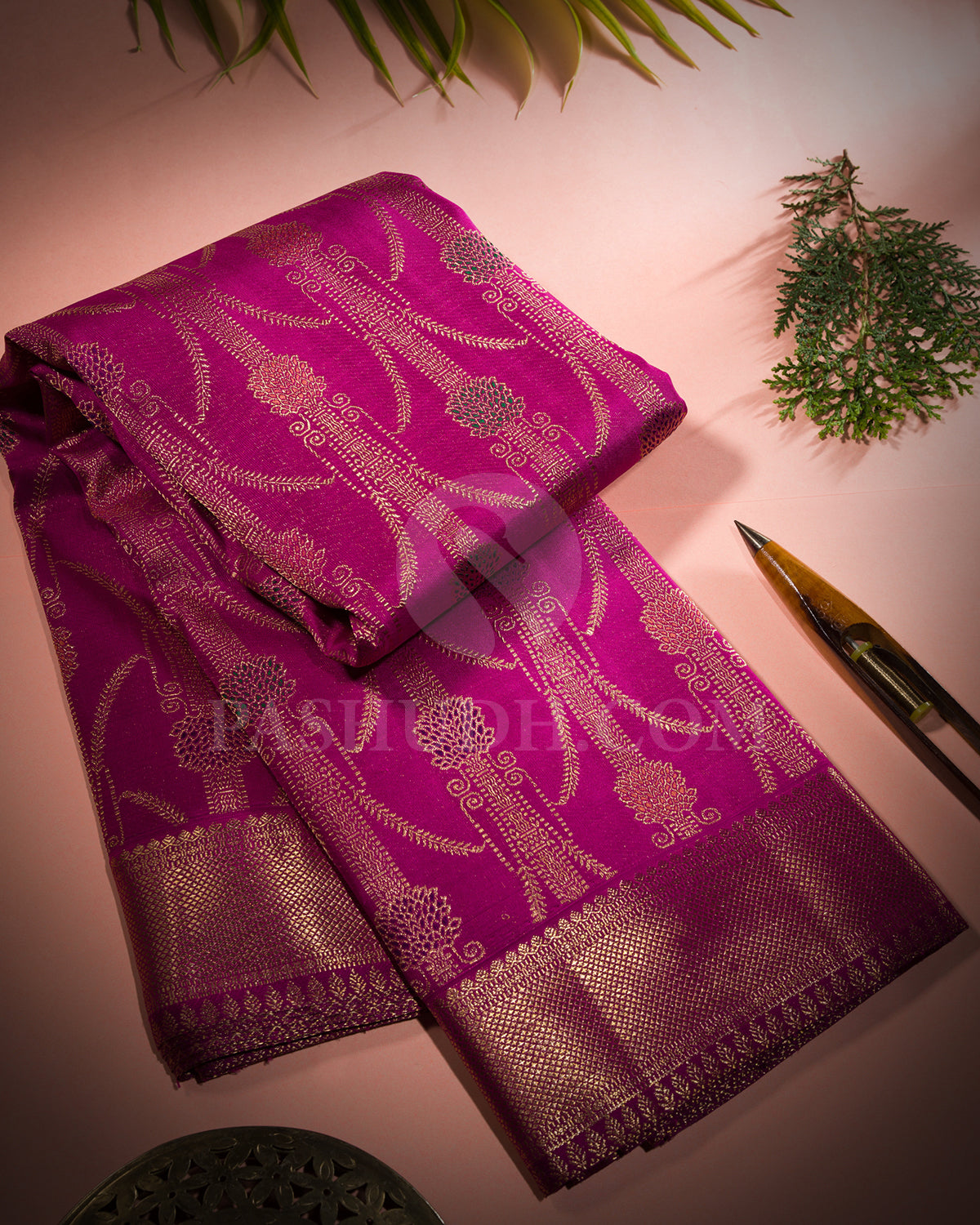 Rani Pink Kanjivaram Silk Saree - S1409(A)