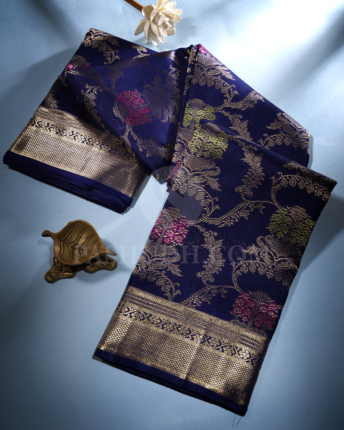 Navy Blue Kanjivaram Silk Saree - S1246( C )