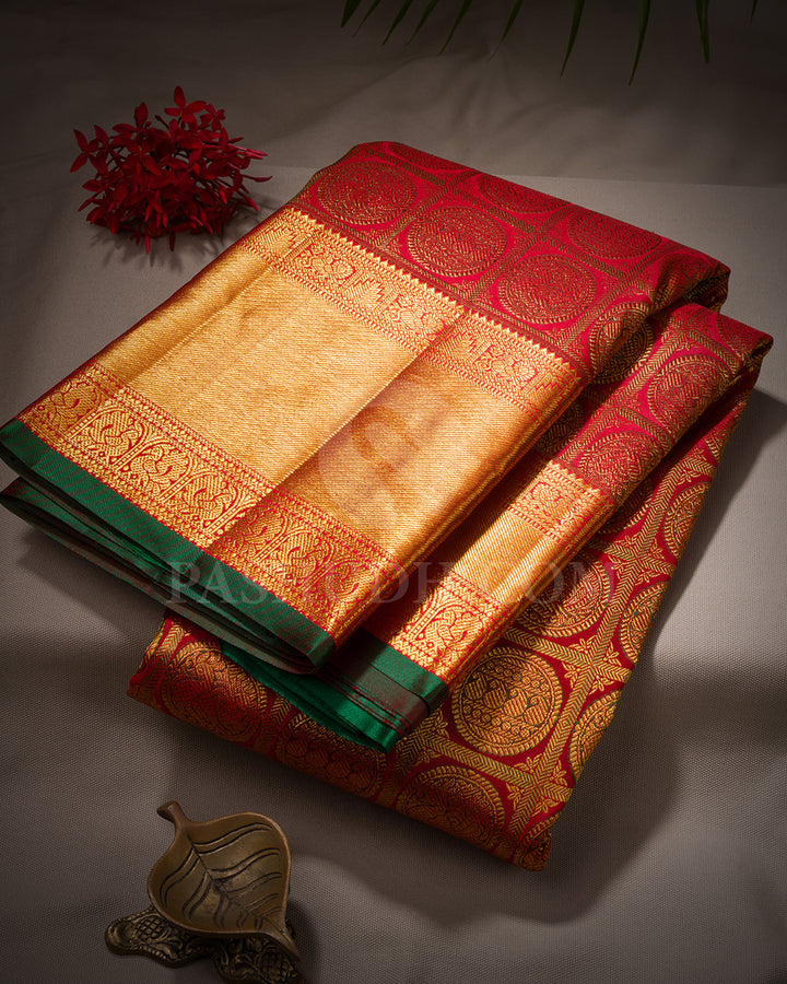 Red Kanjivaram Silk Saree - BKB6