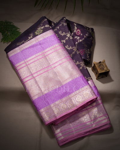 Purple And Lavender Kanjivaram Silk Saree