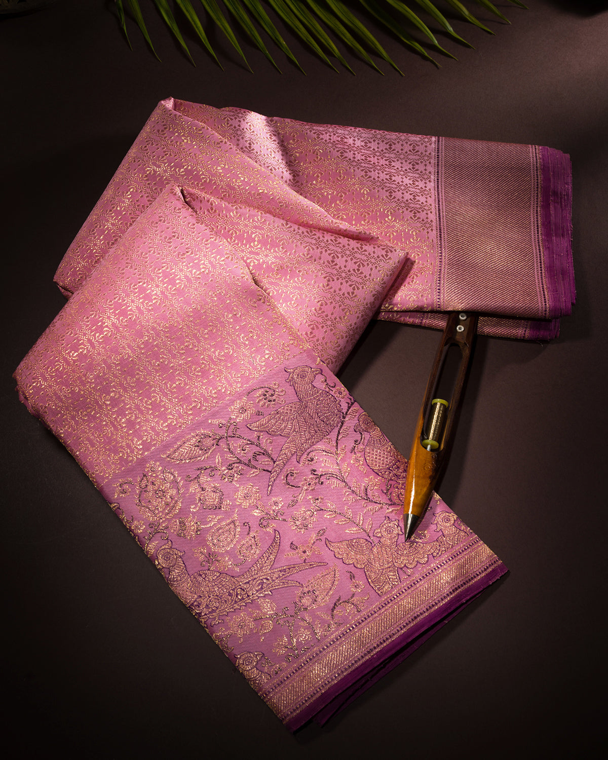 Baby Pink And Lavender Kanjivaram Silk Saree - S1405(A)