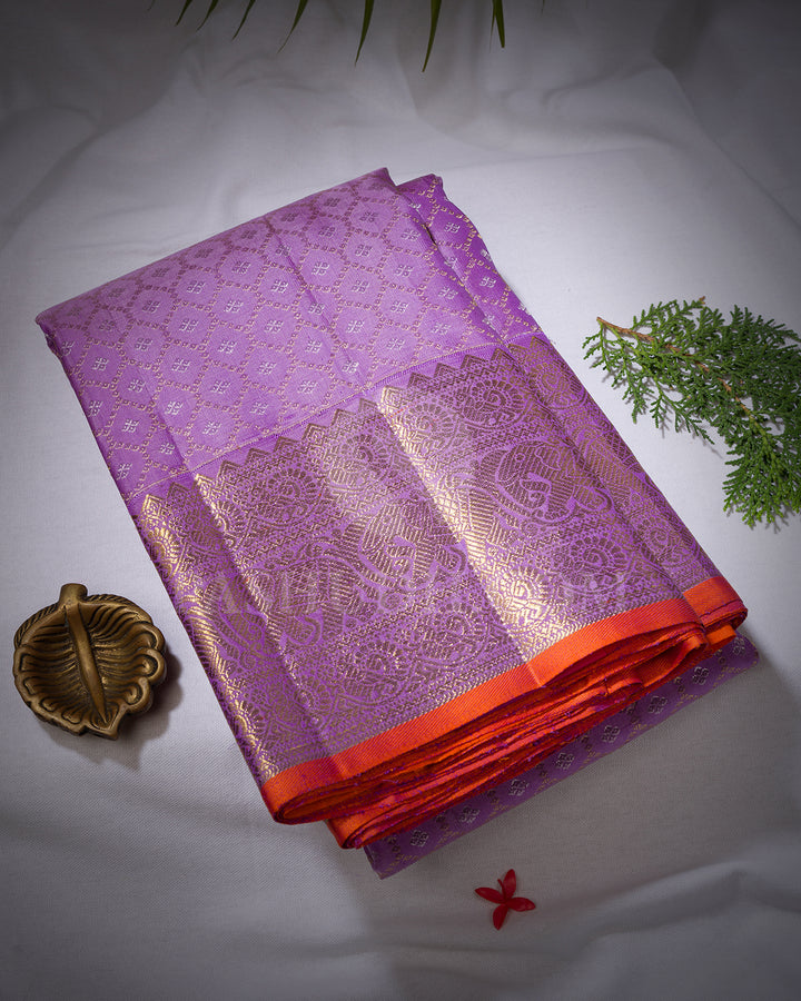 Lavender Kanjivaram Silk Saree - BKB1